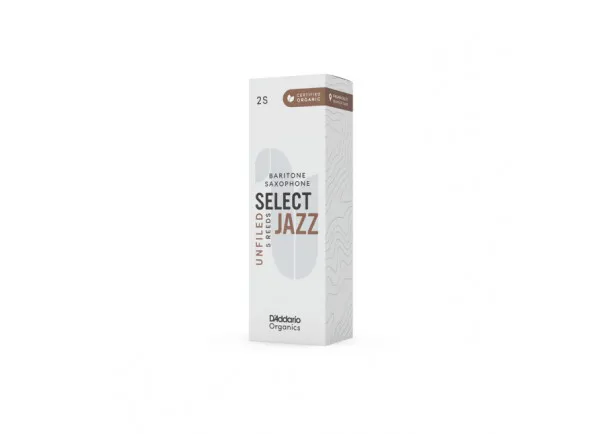 Daddario Organic Select Jazz Unfiled Baritone Saxophone Reeds Strength 4 Medium 5-pack