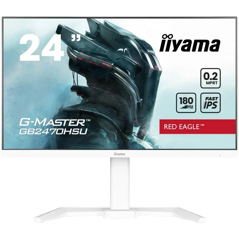 Monitor iiyama G-Master GB2470HSU-W6 23.8" Fast IPS FullHD 180Hz 0.2 ms USB-A Alto-falantes Altura Ajustável