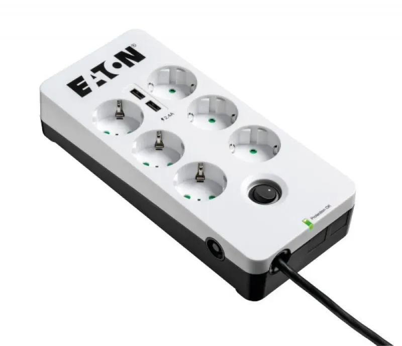 EATON Protection Box 6 USB DIN Surge protector AC 220-250V 2500Watt output connectors 6 white