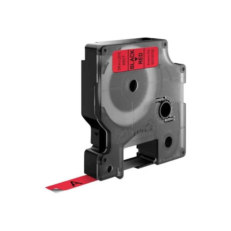 Fita adesiva de etiquetagem Dymo 40917 preta sobre vermelho D1 9 mm x 7 m (S0720720)