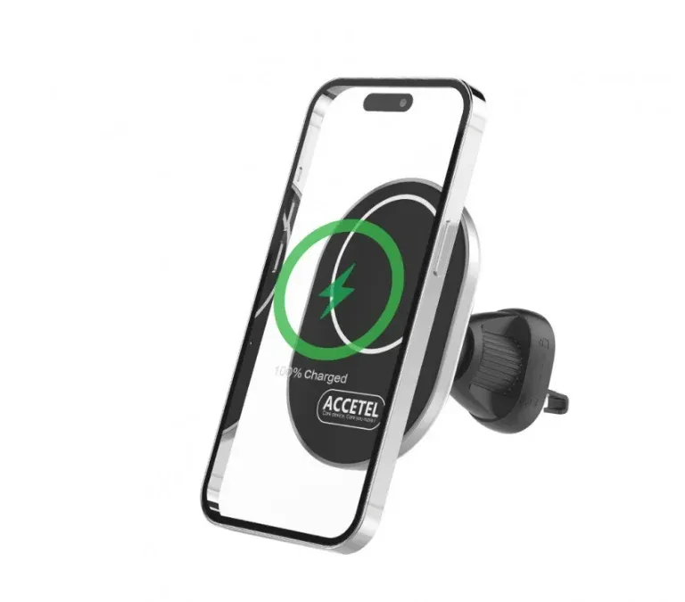 Suporte Magnético Universal Para Carro ACCETEL com Carregamento Sem Fio SP146 de 15W