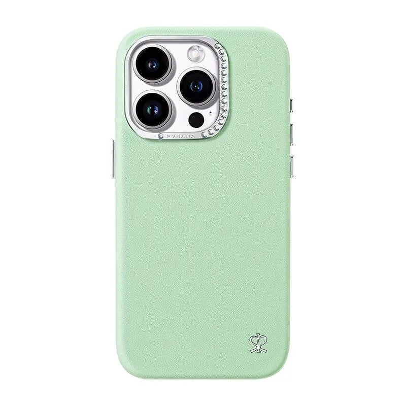 Funda para móvil Joyroom PN-15F4 Starry Case resistente com cristais verdes para iPhone 15 Pro Max