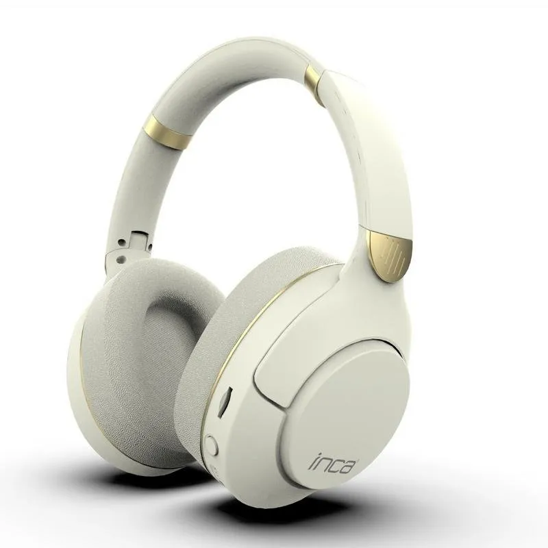 Auriculares INCA IBK-503B Wireless Bluetooth para Chamadas e Música com Microfone Branco