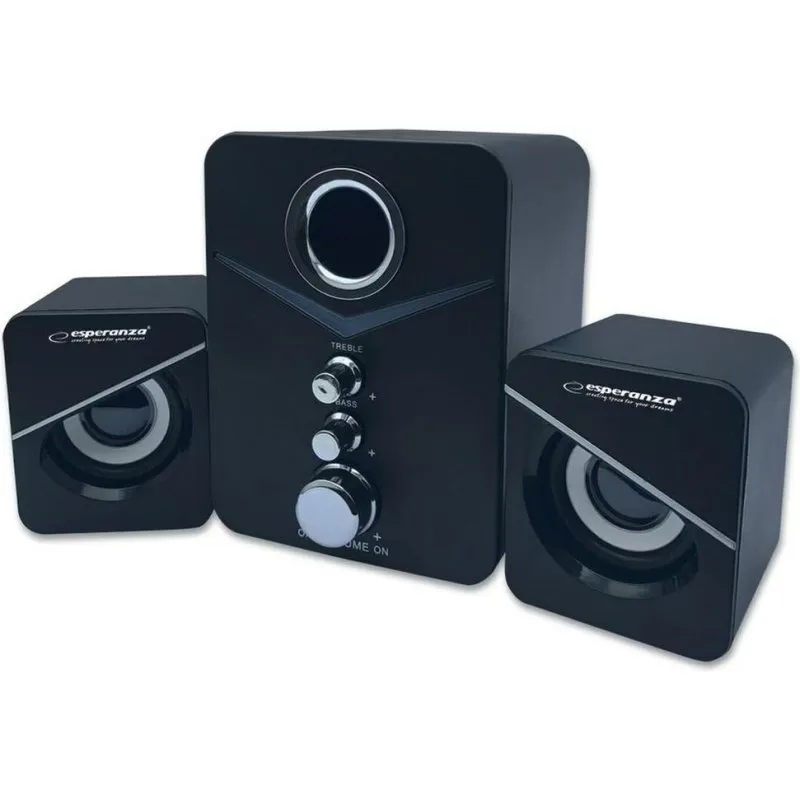Altifalantes Esperanza Stereo USB 6W 2.1 Canal com montagem na parede
