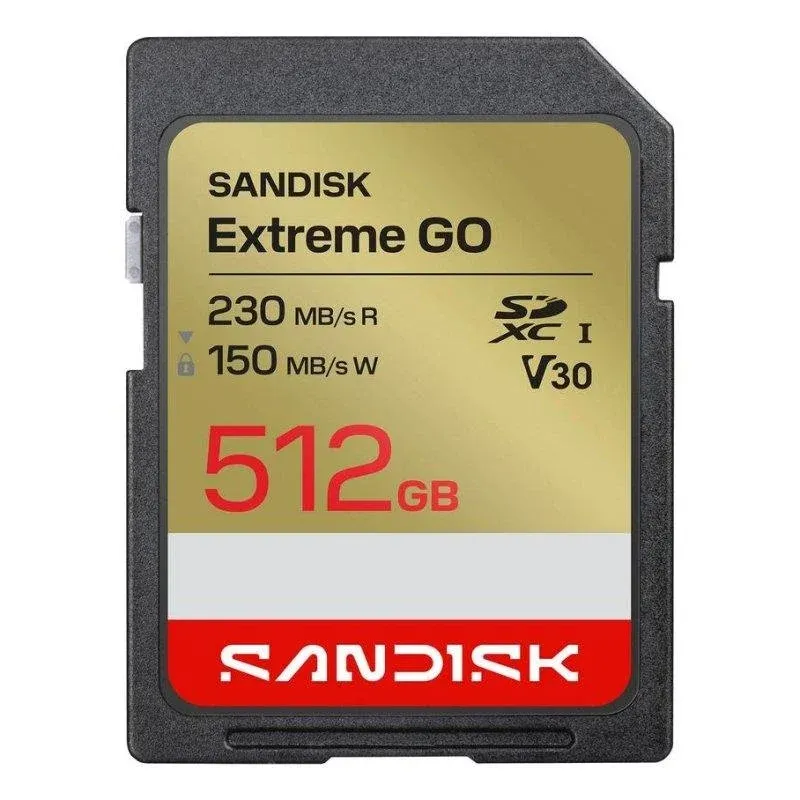 Cartao de memoria Sandisk Extreme GO 512GB SDXC UHS-I 230MB/s U3 V30