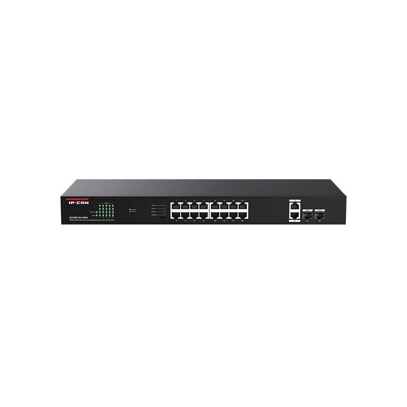 Switch IP-COM Networks G1120P-16-150W 18 portas Gigabit PoE Montagem em Rack
