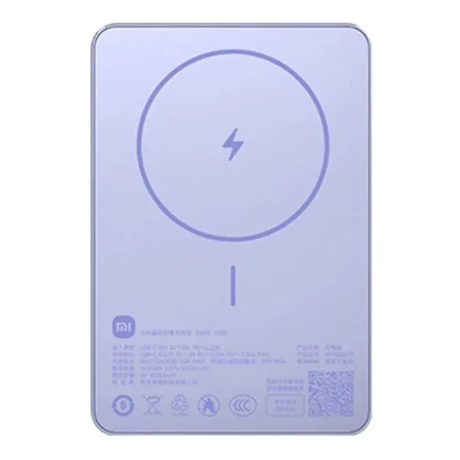Power Bank Magnética Xiaomi Super Slim 5000 mAh 22.5W Violeta