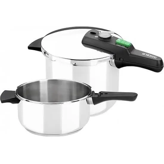 Panela De Pressão Rápida Monix M560005/ Ø22Cm/ 4+6L/ Aço Inox