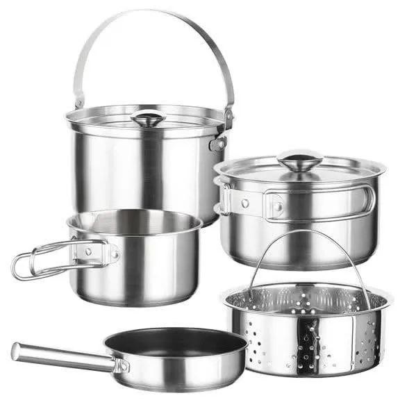 Bateria De Cozinha Kamping Inox 5Pz+2Tap 61117