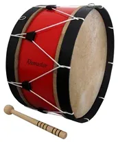 Bombo Tradicional Adamastor Nº5 Vermelho/Aro Preto 40cm
