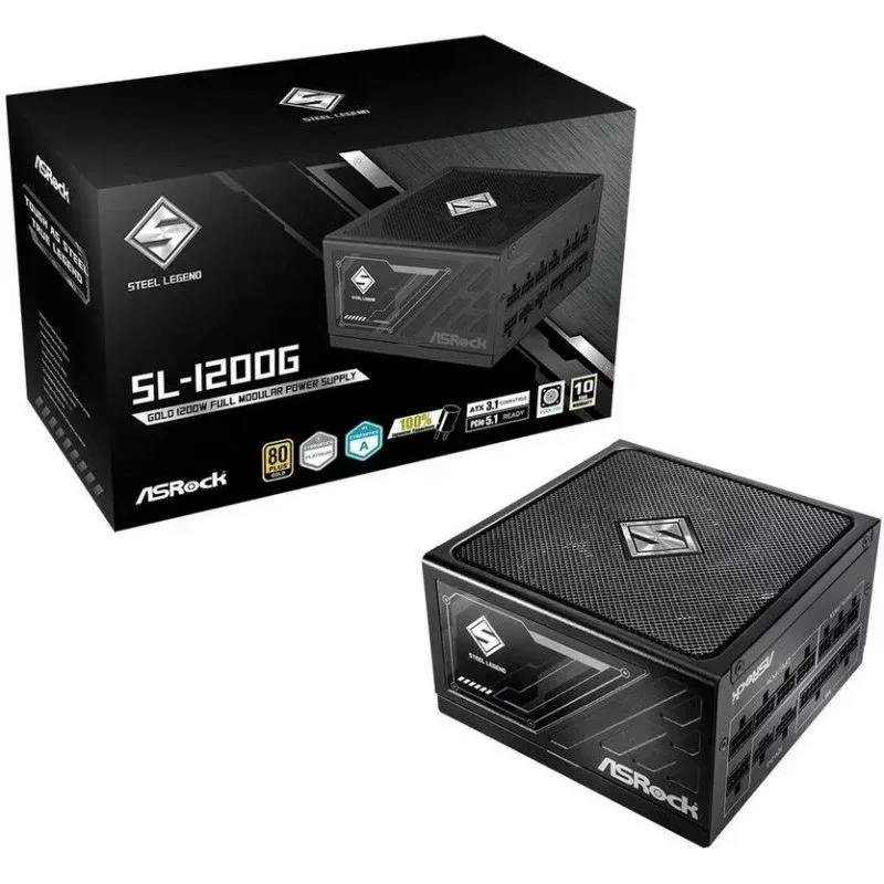 Fonte Alimentação Fonte de Alimentação AsRock Steel Legend SL-1200G 1200W Certificação 80+ Gold modular