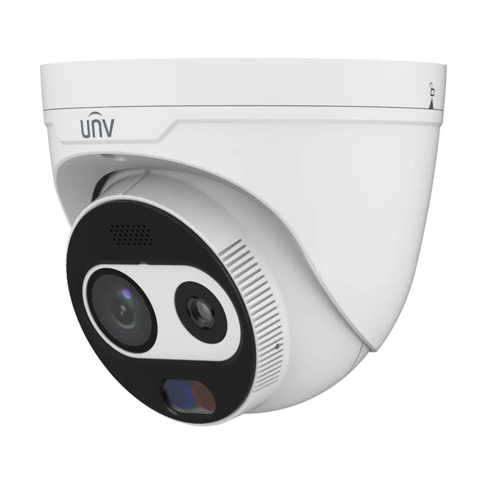 Câmara de Segurança Térmica Dual IP Uniview Turret 256x192 VOx 7mm 4MP 7mm IP67 Branca - TIC3612SA-F7-4F6AC-I1