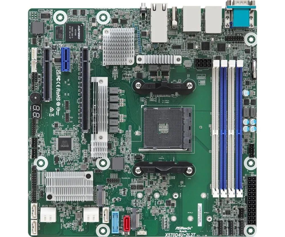 ASRock X570D4U-2L2T/BCM, 1xSKT AM4, AMD Ryzen 5000 X570D4U-2L2T/BCM