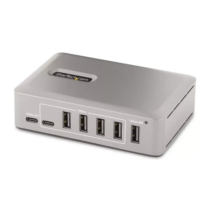 StarTech.com 10-Port USB-C Hub, 8x USB-A + 2x USB-C, Self-Powered w/ 65W Power Supply, USB 3.1 10Gbps Hub w/ BC1.2 Charging, Desktop/Laptop USB Hub with 3ft Locking USB-IF Certified Cable - USB Expansion Hub (10G8A2CS-USB-C-HUB) - Hub - 8 x USB 3.2 G
