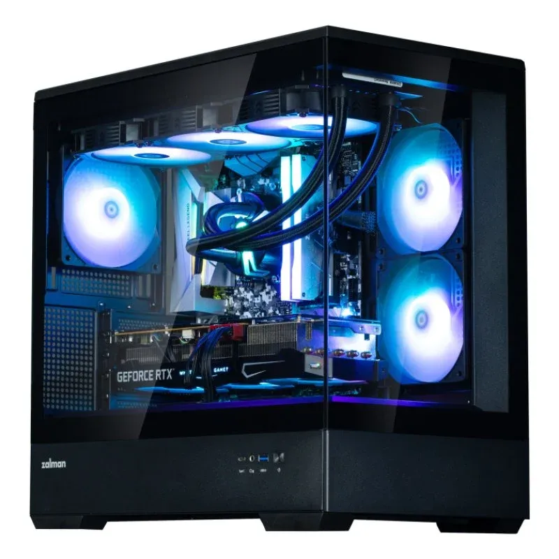 Caixa de Computador Zalman P30 Caixa Micro-ATX com 3x Ventoinhas 120mm ARGB e USB 3.0 Preta