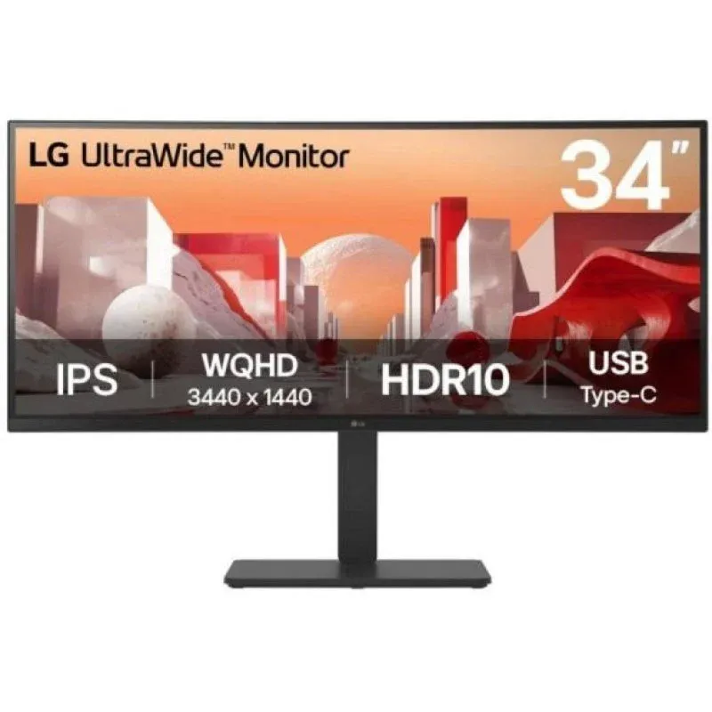 LG 34BA75QE-B Monitor Curvo 34" IPS 3440x1440 WQHD HDR10 USB-C 90W com Altifalantes, KVM e VESA