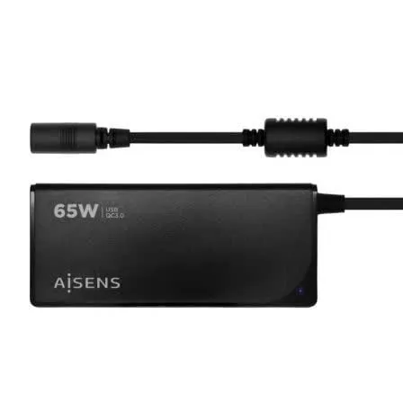 Aisens ASLC-65WAUTO-BK Carregador de Portátil 65W para Automóvel Preto