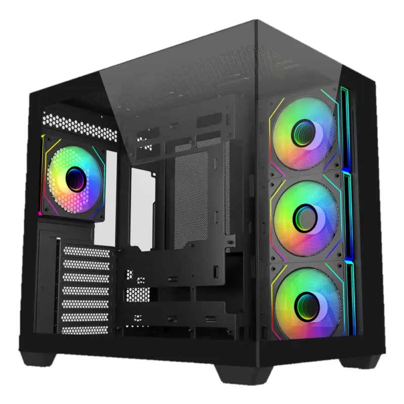 Caixa ATX Cooler Master Elite 681 ARGB Preta Vidro Temperado