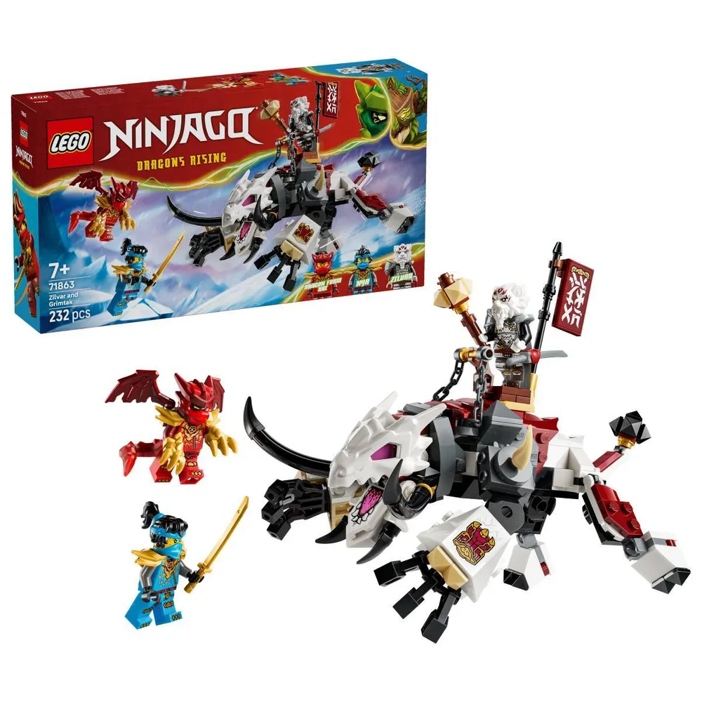 LEGO Ninjago: Zilvar e Grimtak, a Besta Dragão | Idades 7+ | 232 Peças | Item 71863