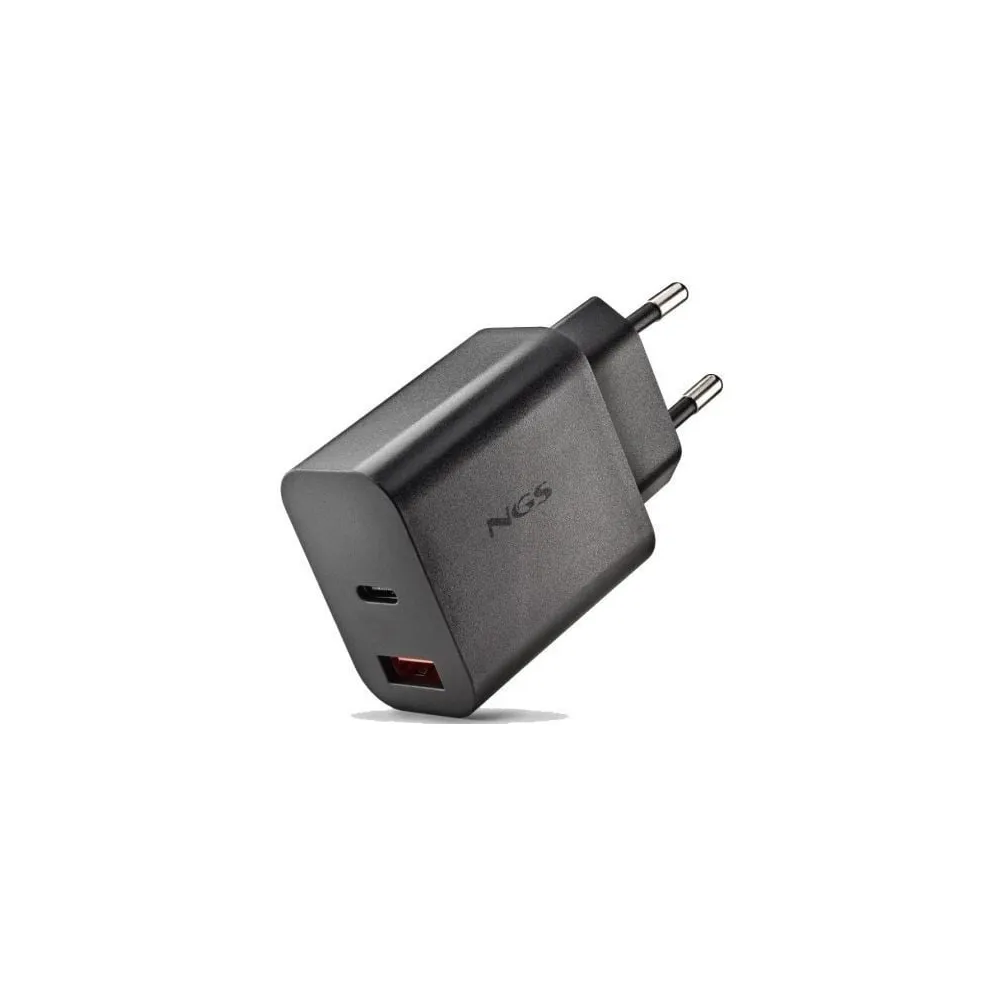 NGS Carregador de parede USB-A e USB-C ERA30WBLACK-30W