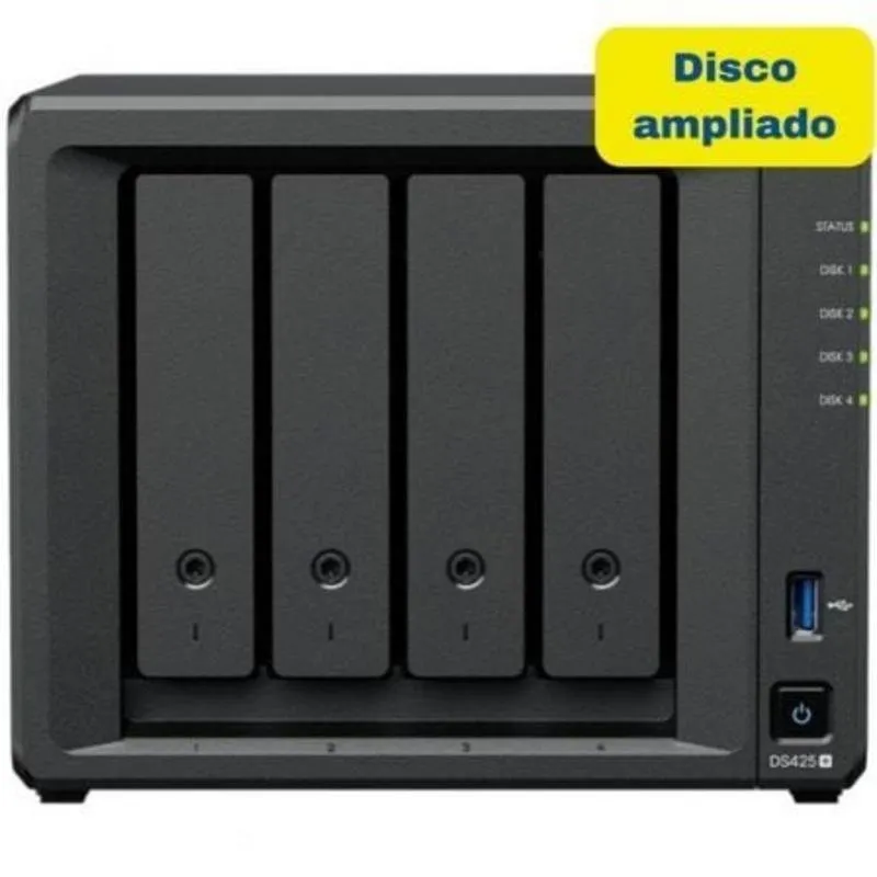 NAS Synology Diskstation DS425+ 4 Baías 3.5"/2.5" 2GB DDR4 8TB Formato Torre