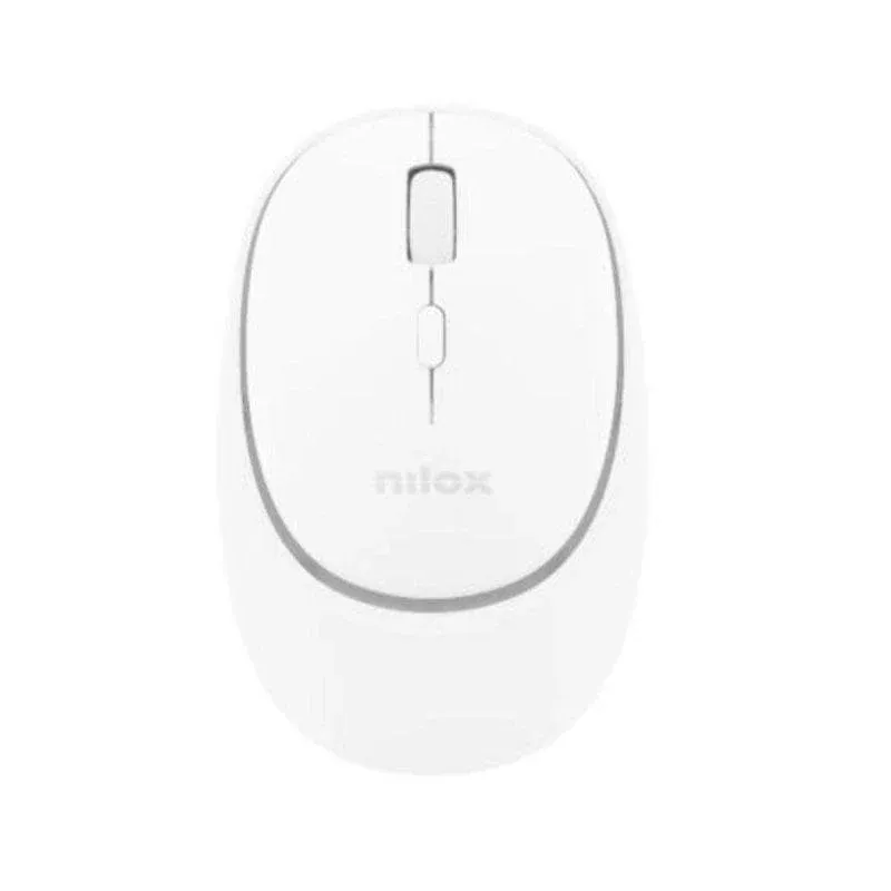 Rato Nilox Sem Fios Bluetooth USB 1600 DPI Branco Clique Silencioso