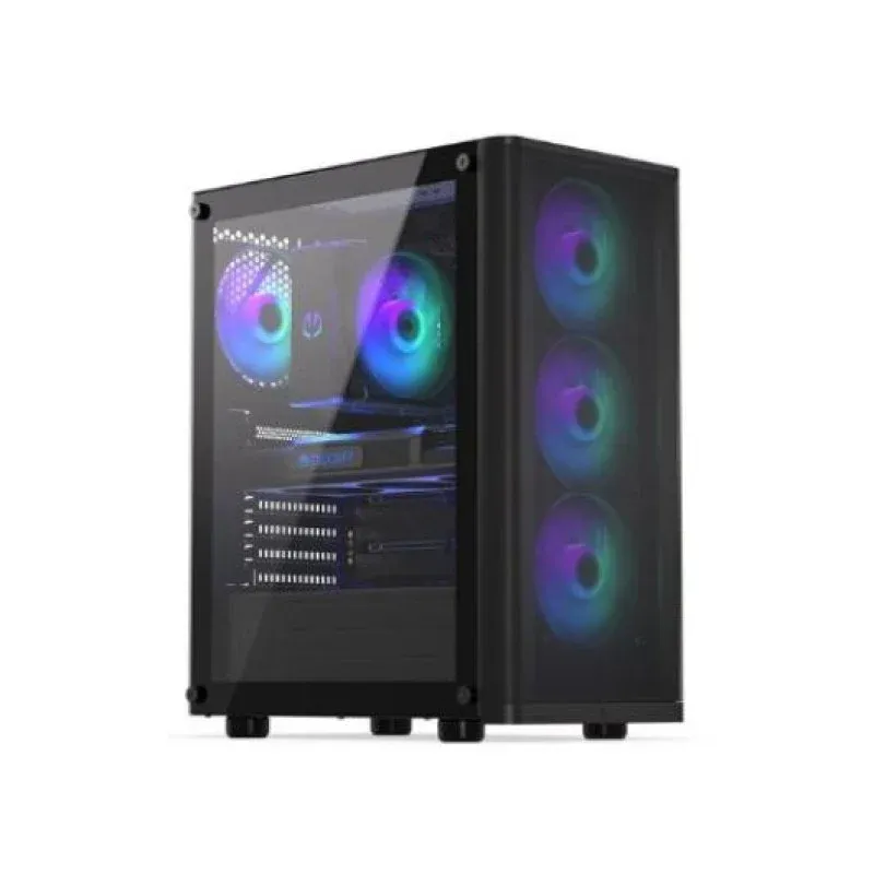 Caixa de Computador ENDORFY Ventum 200 ARGB Caixa Gaming ATX/Midi-Tower Vidro temperado 4x120mm Preta