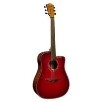 Lâg T-RED-DCE Dreadnought Cutaway Red Burst