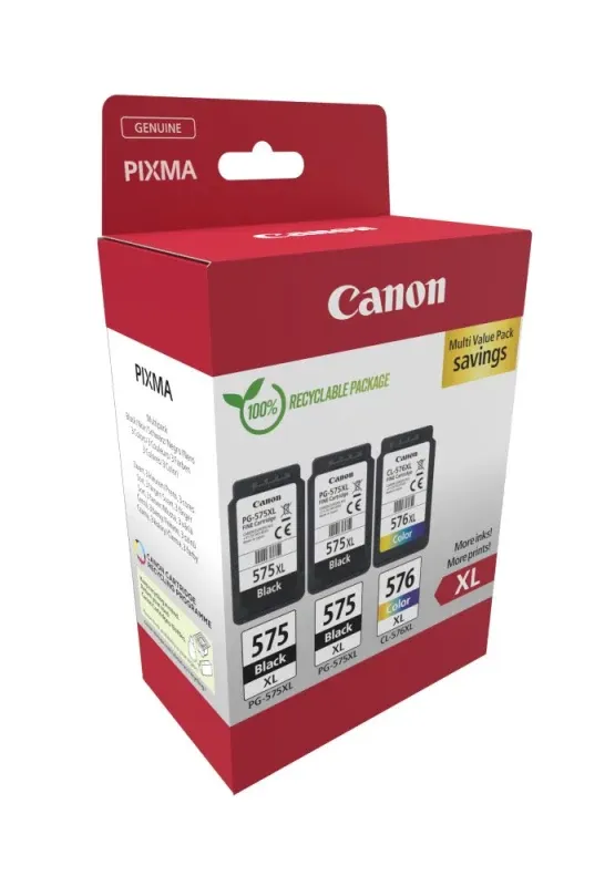 Tinteiro Canon PG-575XLx2/CL-576XL MULTI - Ink Value Pack (XL Preto x2 & XL Cor)