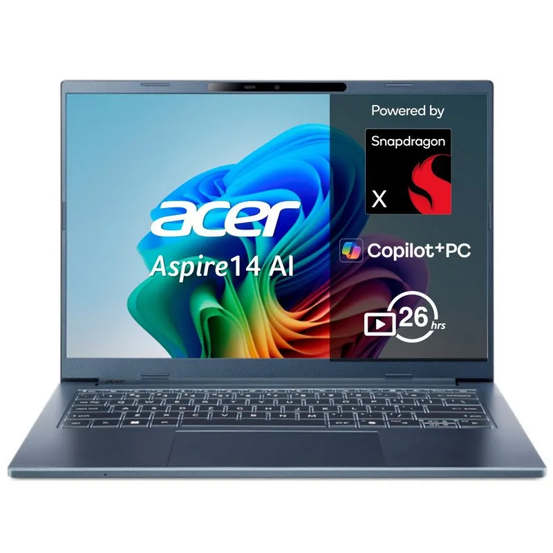Portátil Acer Aspire 14 AI A14-11M 14" Snapdragon X1-26100 16GB 512GB SSD Adreno Windows 11