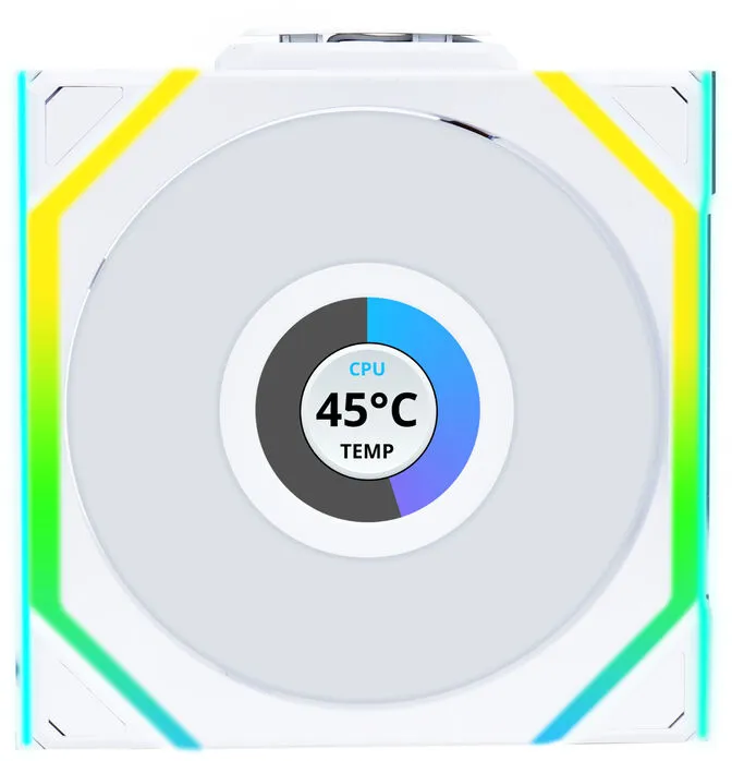 Ventoinha Lian Li UNI FAN SL120 LCD Wireless RGB PWM Branco 120mm