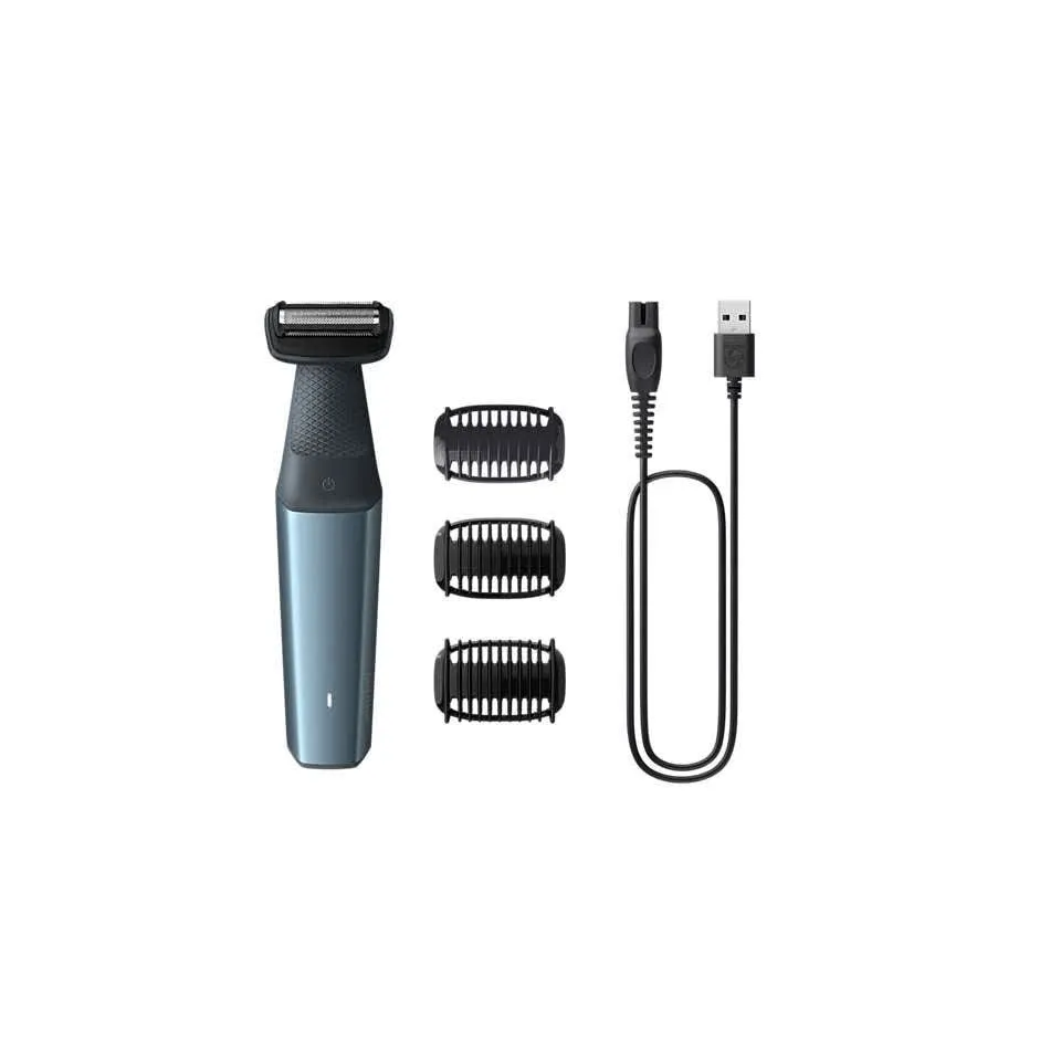 Aparador Corporal Bodygroom Series 3000 BG3027/05 (Preto/Azul) - PHILIPS