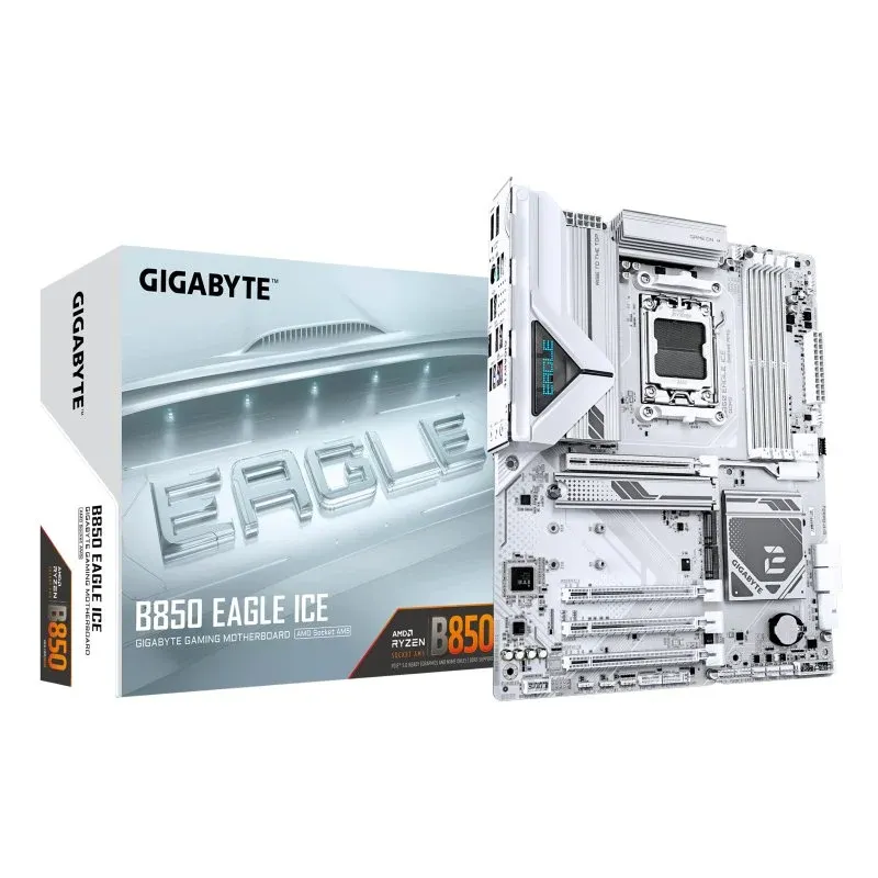 Gigabyte B850 EAGLE ICE Motherboard ATX B850 AM5 8+2+2 Fases DDR5 PCIe 5.0 LAN 2.5GbE