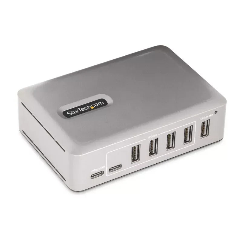 StarTech.com 7-Port USB-C Hub, 5x USB-A + 2x USB-C, Self-Powered w/ 65W Power Supply, USB 3.1 10Gbps Hub w/ BC1.2 Charging, Desktop/Laptop USB Hub with 3ft Locking USB-IF Certified Cable - USB Expansion Hub (10G5A2CS-USB-C-HUB) - Hub - 5 x USB 3.2 Ge