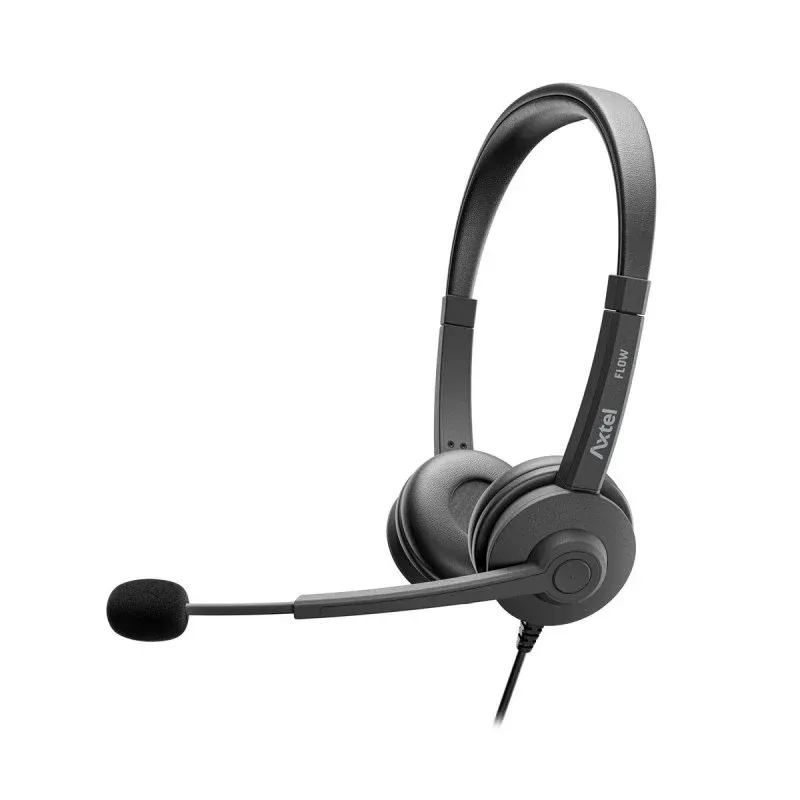 Axtel AXH-FLOWUCDC Headset Binaural Diadema USB-C/A com Redução de Ruido Preto