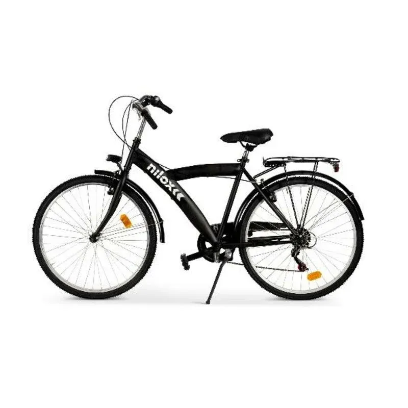 Bicicleta Nilox Bici Muscolare 26" 6 Velocidades Acero Preta Luz Integrada