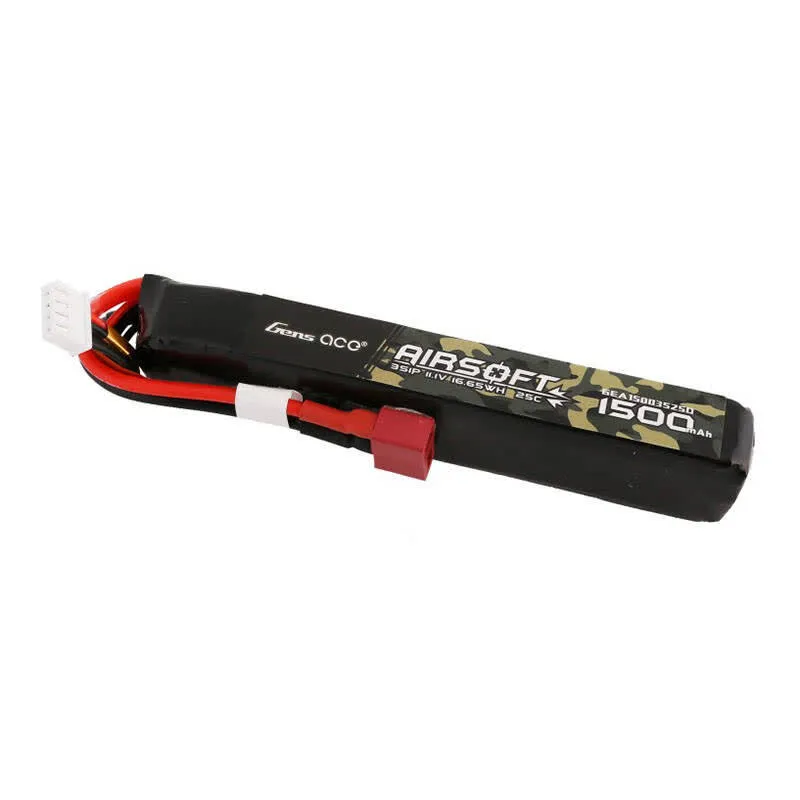 Gens Ace Bateria 25C 1500mAh 3S1P 11.1V Airsoft Gun Lipo with T Plug