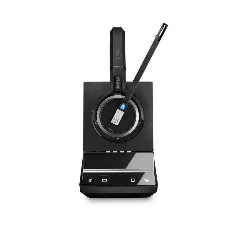 Auriculares EPOS IMPACT SDW 5033T sem fios DECT com cancelamento de ruído, microfone e base, preto