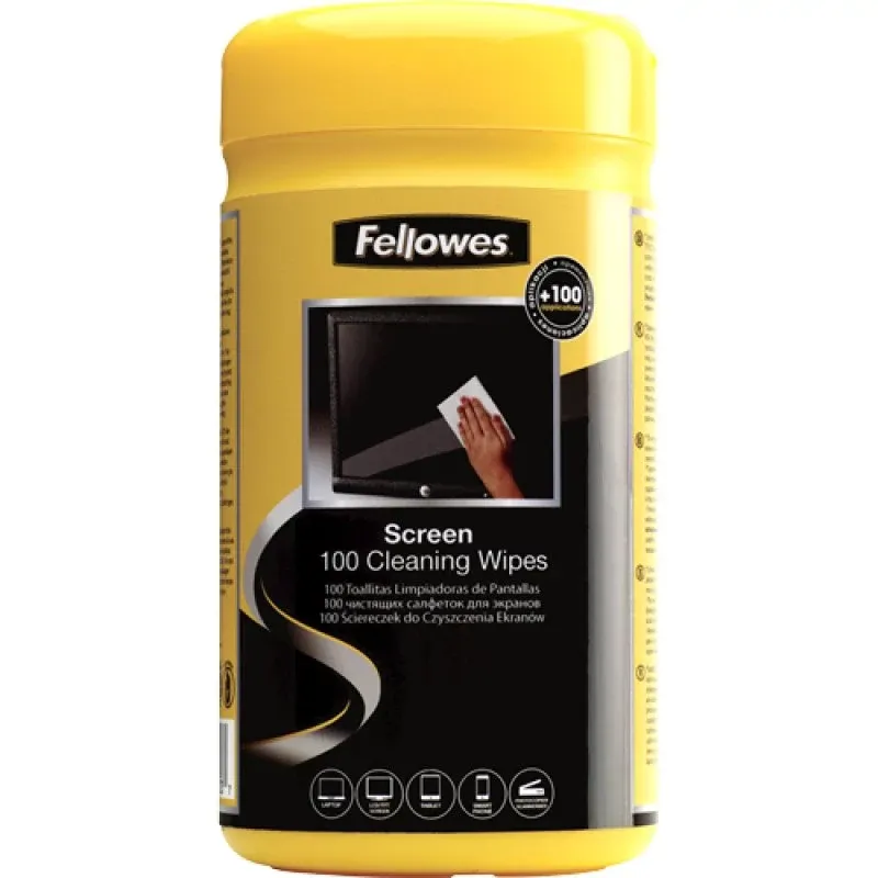 FELLOWES DISPENSADOR 100 TOALHETES LIMPADORES ECRÃ