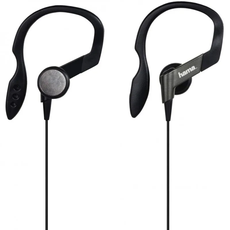 Hama 4SPORT Auriculares Clip Pretos de Botão