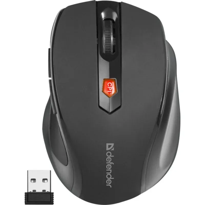 Rato Defender ULTRA MM-315 Wireless 1600 DPI Preto 6 Botões Ergonomia