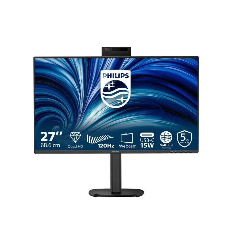 Monitor Philips 27B2N3500JH 27" Quad HD 120Hz IPS Webcam USB-C Altura Ajustável