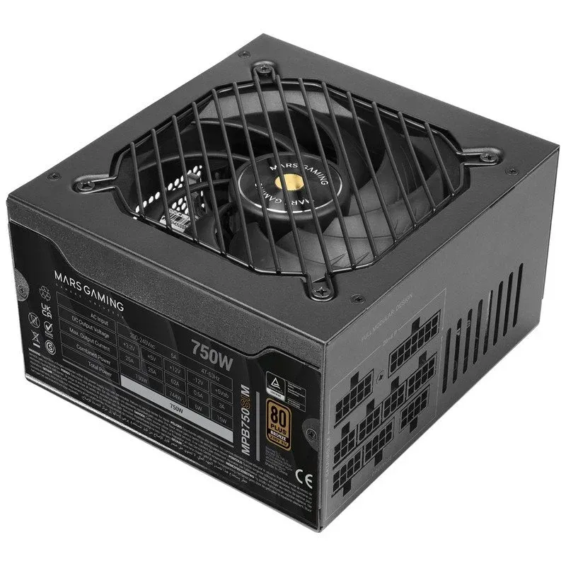 Fonte Alimentação Mars Gaming MPB750SIM Fonte de Alimentação Modular ATX 750W 80 Plus Bronze Preta