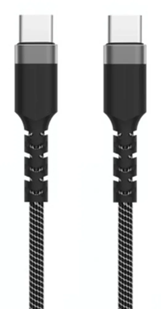 Cabo USB-C Ewent EC1098 Fabric PD100W 20Gbps 4K/120Hz 2m Preto/Branco