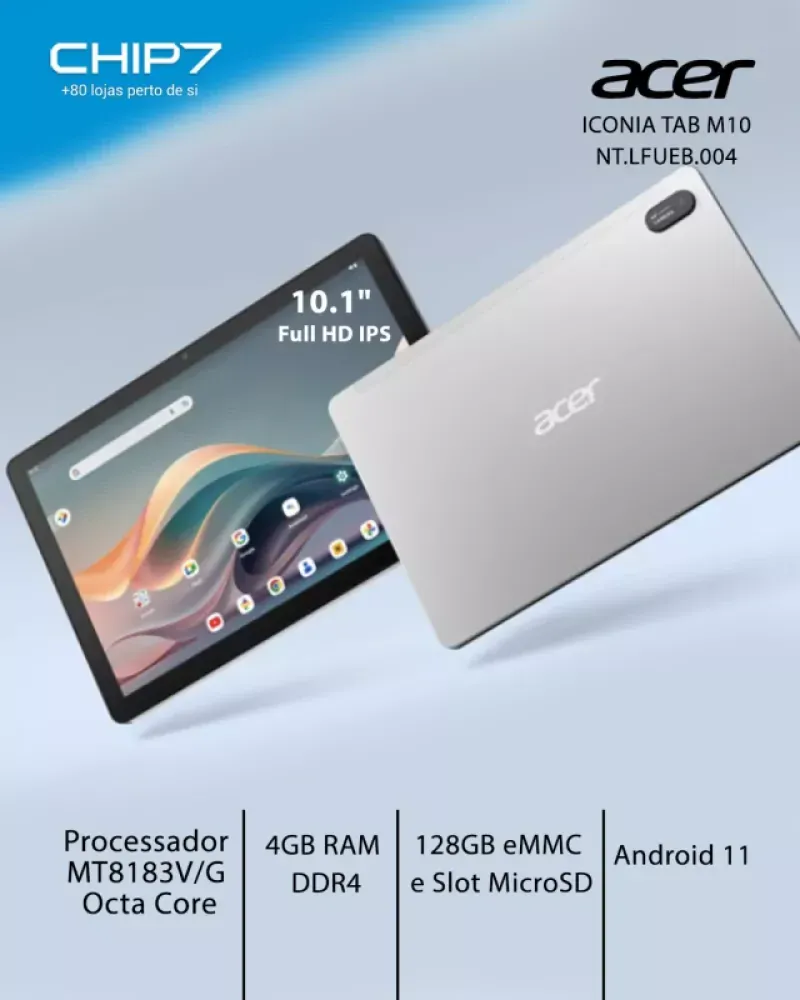Tablet Acer ICONIA TAB M10 - CPU MT8183V/G / 4GB RAM / 128GB eMMC / 10.1" / Android 11