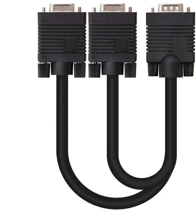 Cabo Bifurcador SVGA Nanocable VGA/M-2xVGA/F 45 CM Preto