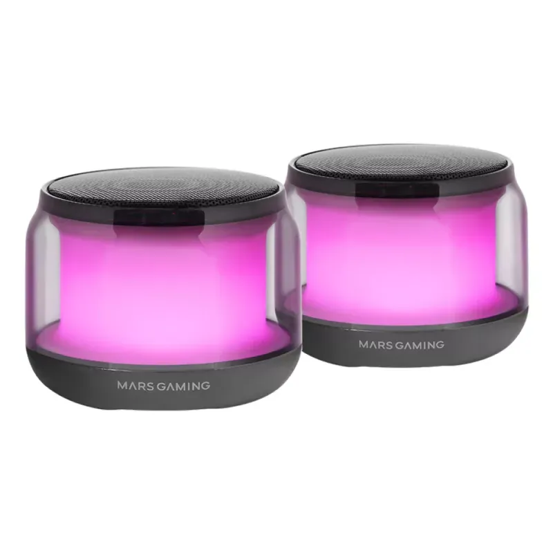 Coluna Portátil Mars Gaming MS-AURA RGB Bluetooth 15W Preta