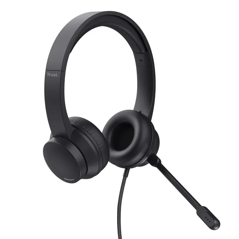 Trust Ayda On Ear Headset USB com Microfone Preto