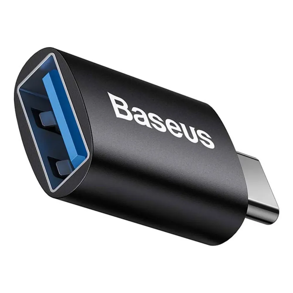 Adaptador Baseus USB Tipo-A para USB Tipo-C Preto