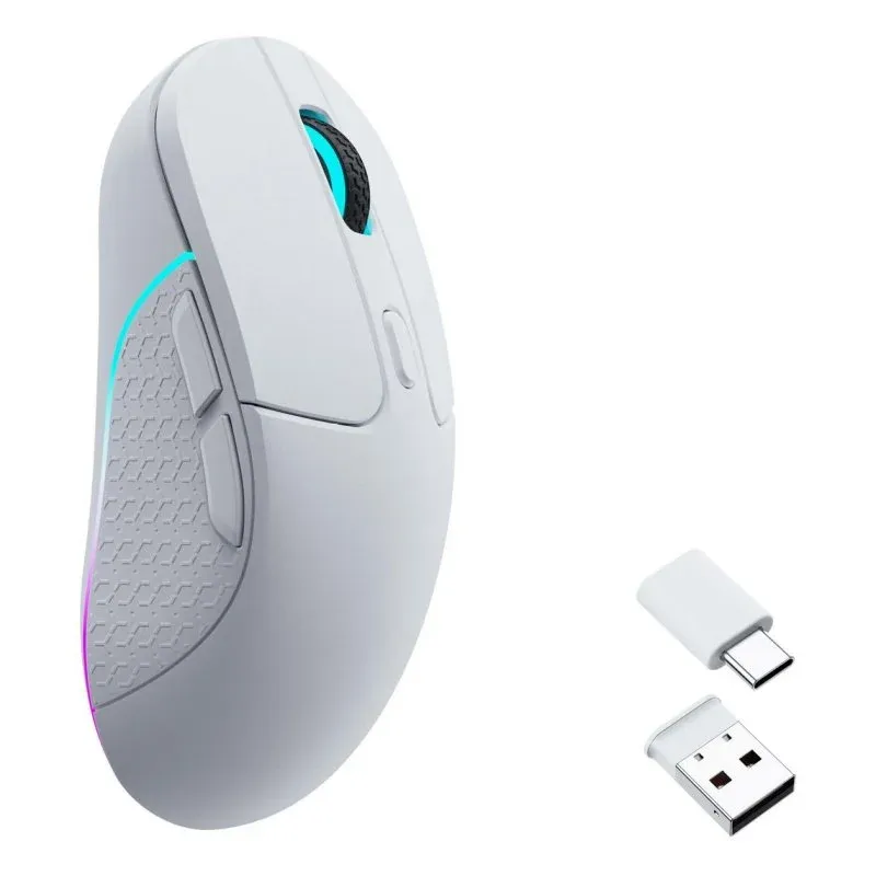 Keychron M3 Rato Ergonómico Wireless/Bluetooth com 26000DPI, RGB e 5 Botões Branco